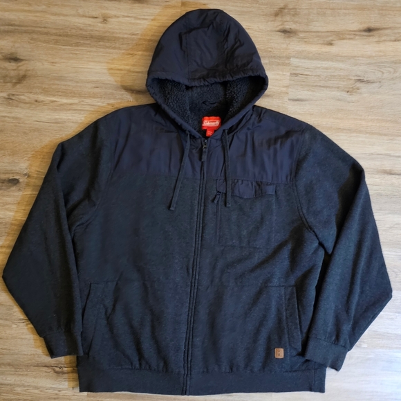 Coleman Other - COLEMAN CHARCOAL GRAY FAUX-SHERPA LINED HOODIE | 2XL